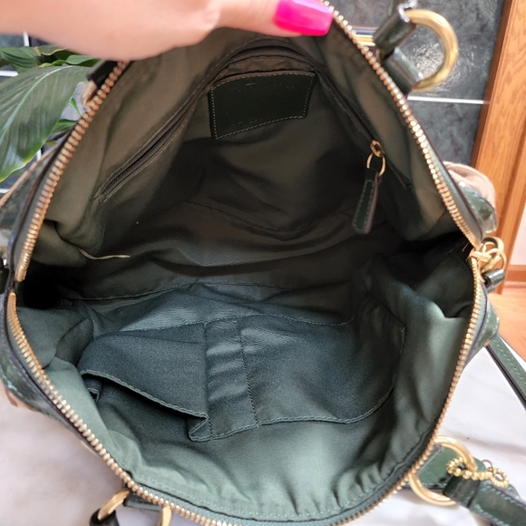 Coach Signature Python Stripe Satchel - Picture 13 of 16